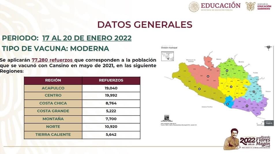 Informan de sedes de aplicación de vacuna de refuerzo anti COVID para los maestros