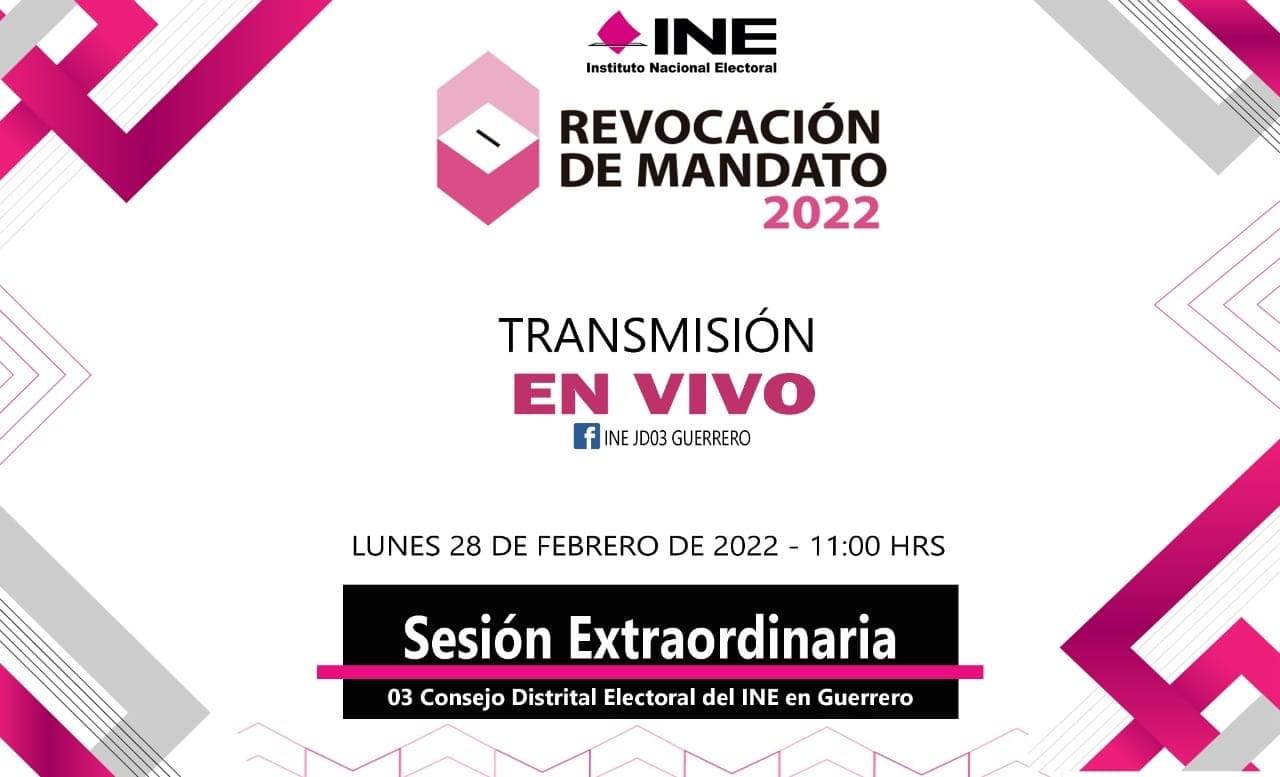 INE 03 celebra sesión para proceso de revocación de mandato