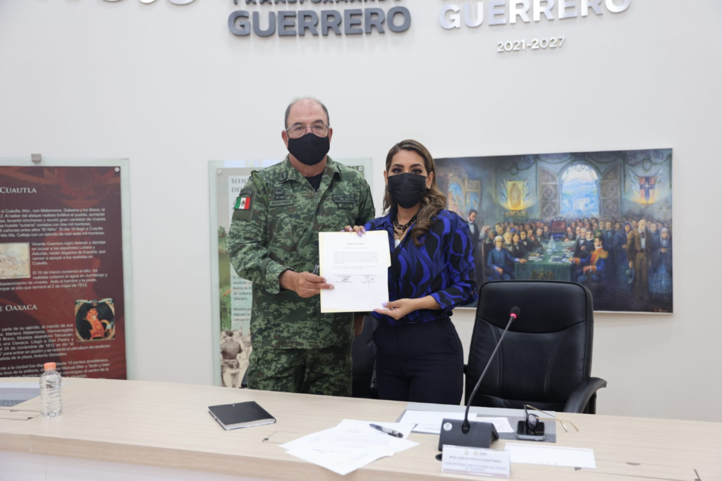 Firma Evelyn Salgado acuerdo con sedena para construcción de dos compañías de la GN con coordinación militar en Chilpancingo