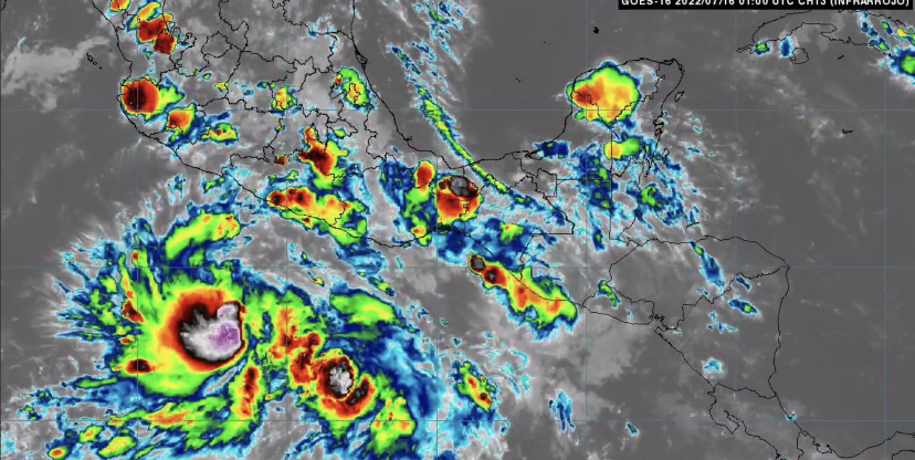 PARA ESTE FIN DE SEMANA SE PREVÉN LLUVIAS DE FUERTES A INTENSAS Y OLEAJE ELEVADO POR CICLON TROPICAL QUE EVOLUCIONA FRENTE A LAS COSTAS DE GUERRERO