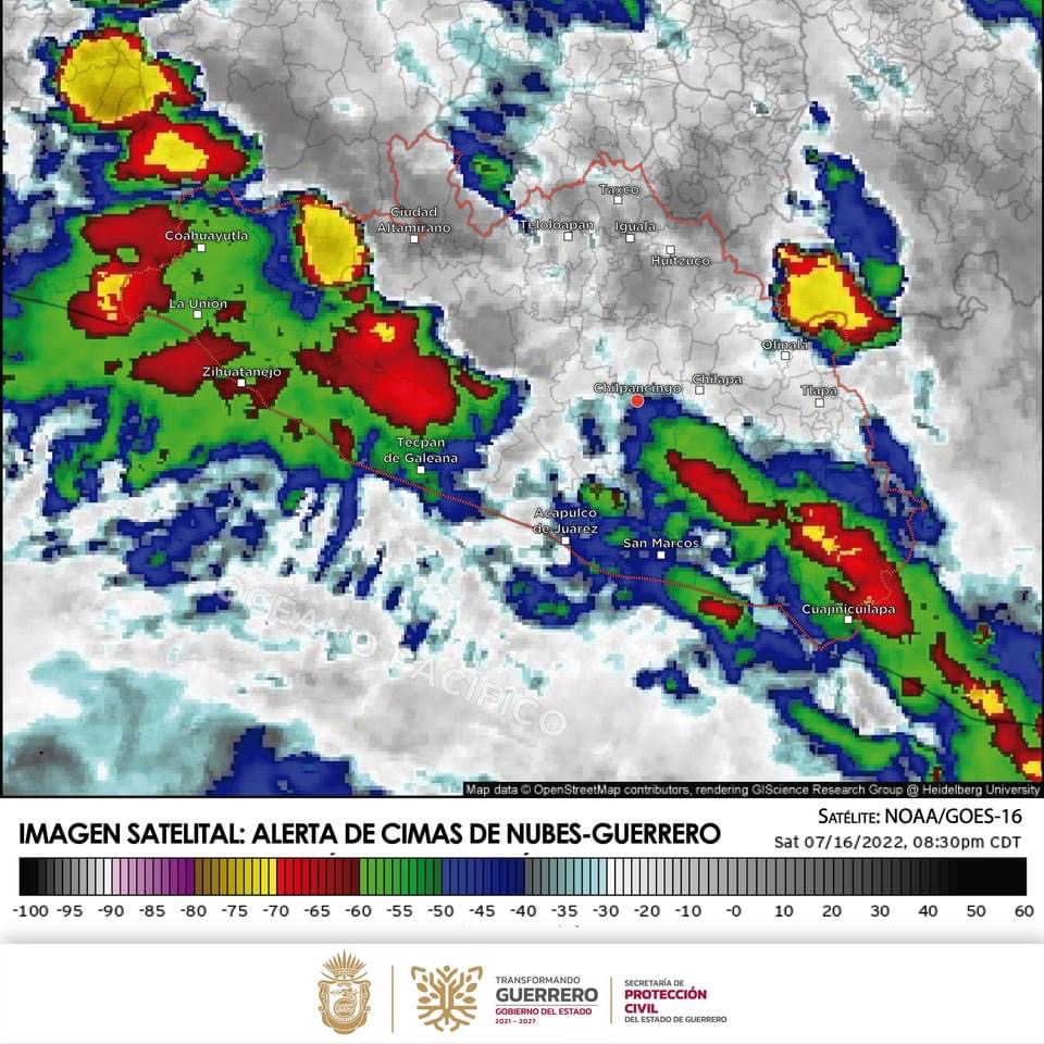 BOLETÍN METEOROLÓGICO NOCTURNO DEL SÁBADO 16 DE JULIO DE 2022