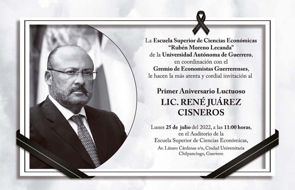 Chilpancingo… Conmemorarán el primer aniversario de la muerte de René Juárez Cisneros