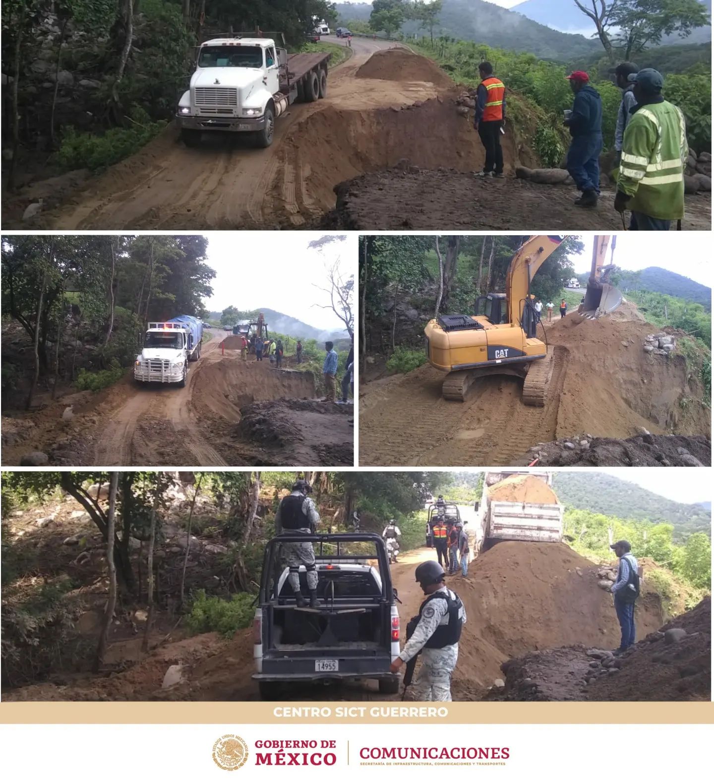 La SICT repara daños causados por las lluvias en la Altamirano-Zihuatanejo