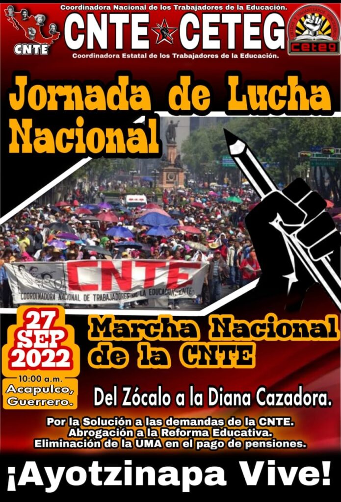 El 26 y 27 de este mes… En el octavo aniversario de la desaparición de los 43, protesta masiva de la CNTE
