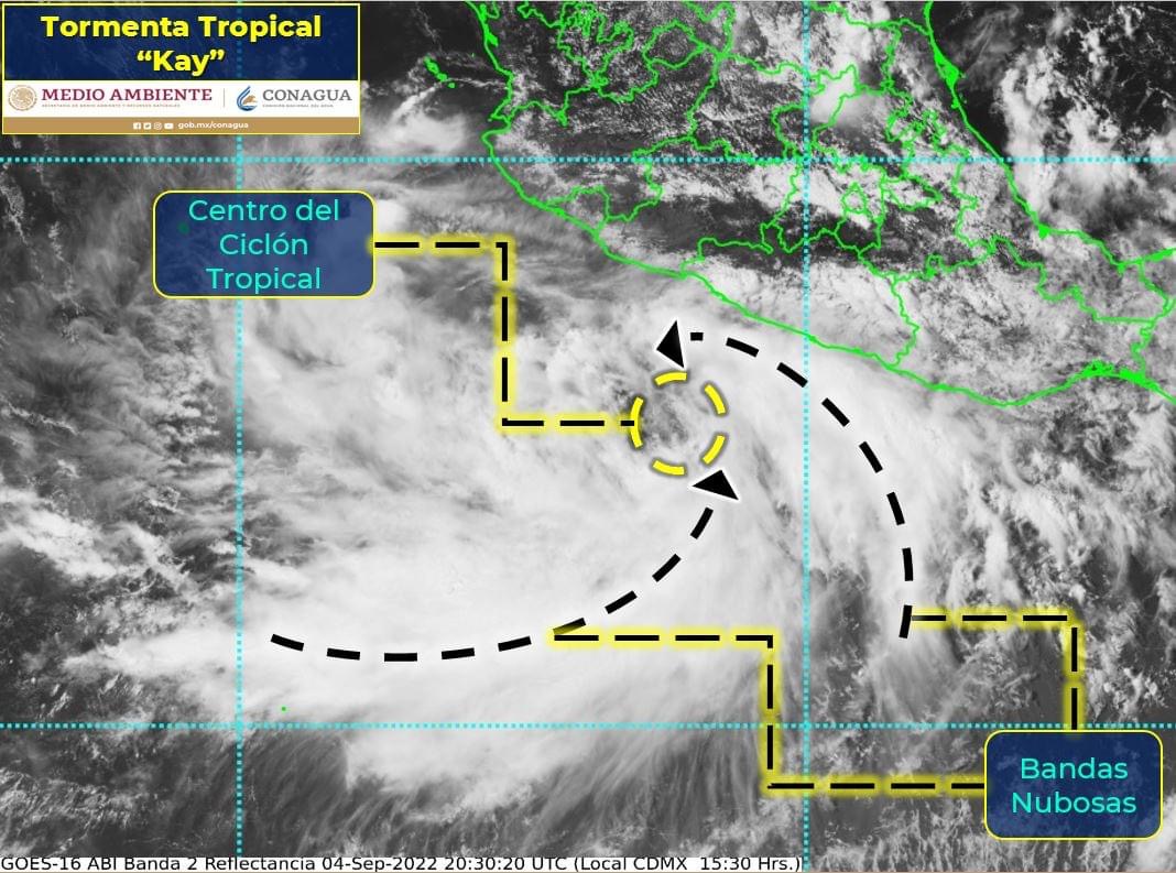 LA DEPRESIÓN TROPICAL “DOCE-E” SE INTENSIFICÓ A LA TORMENTA TROPICAL “KAY”