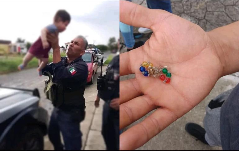Policía salva a niño de siete meses que se atragantaba ¡con un rosario!