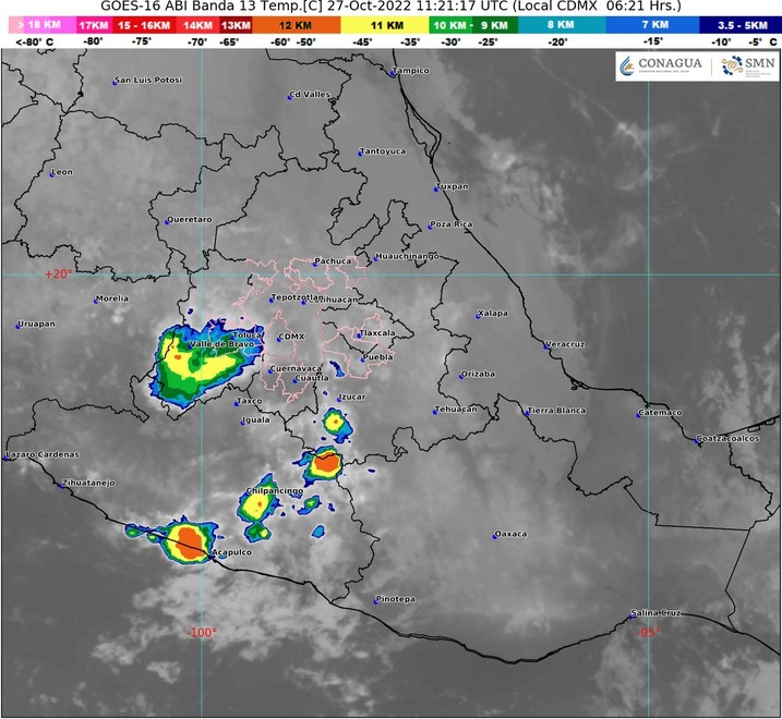 Tormenta local origina lluvias en los municipios de Acapulco y Coyuca de Benítez