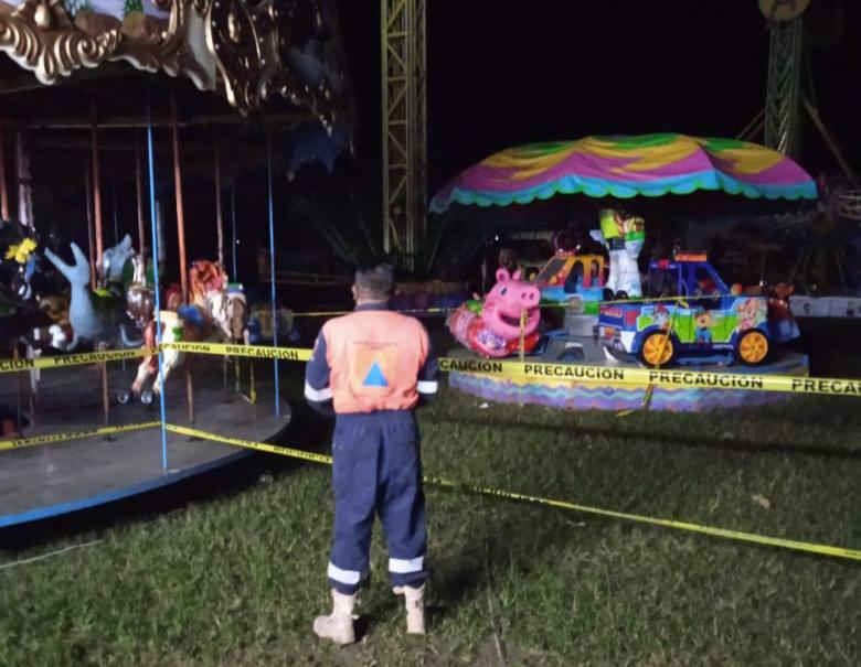 Personal de Protección Civil del Estado apoyó y atendió a lesionados en accidente de juego mecánico en la Expo – Feria de Teloloapan