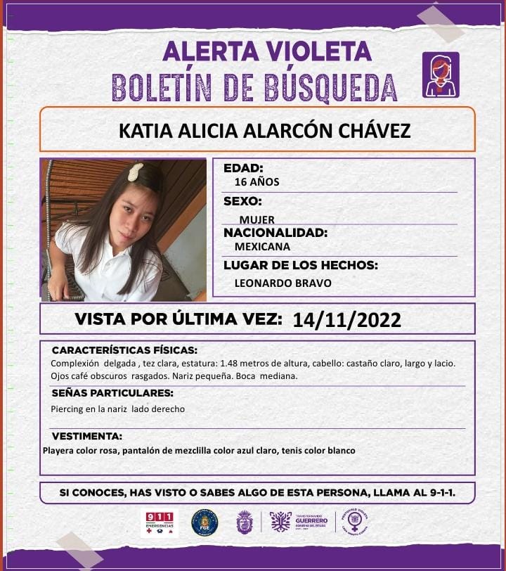 La FGE emitió la “Alerta Violeta” Desapareció una chica de 16 años en Chichihualco