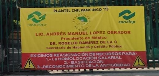 Chilpancingo…  Otro paro de trabajadores del Conalep; exigen aumento de presupuesto