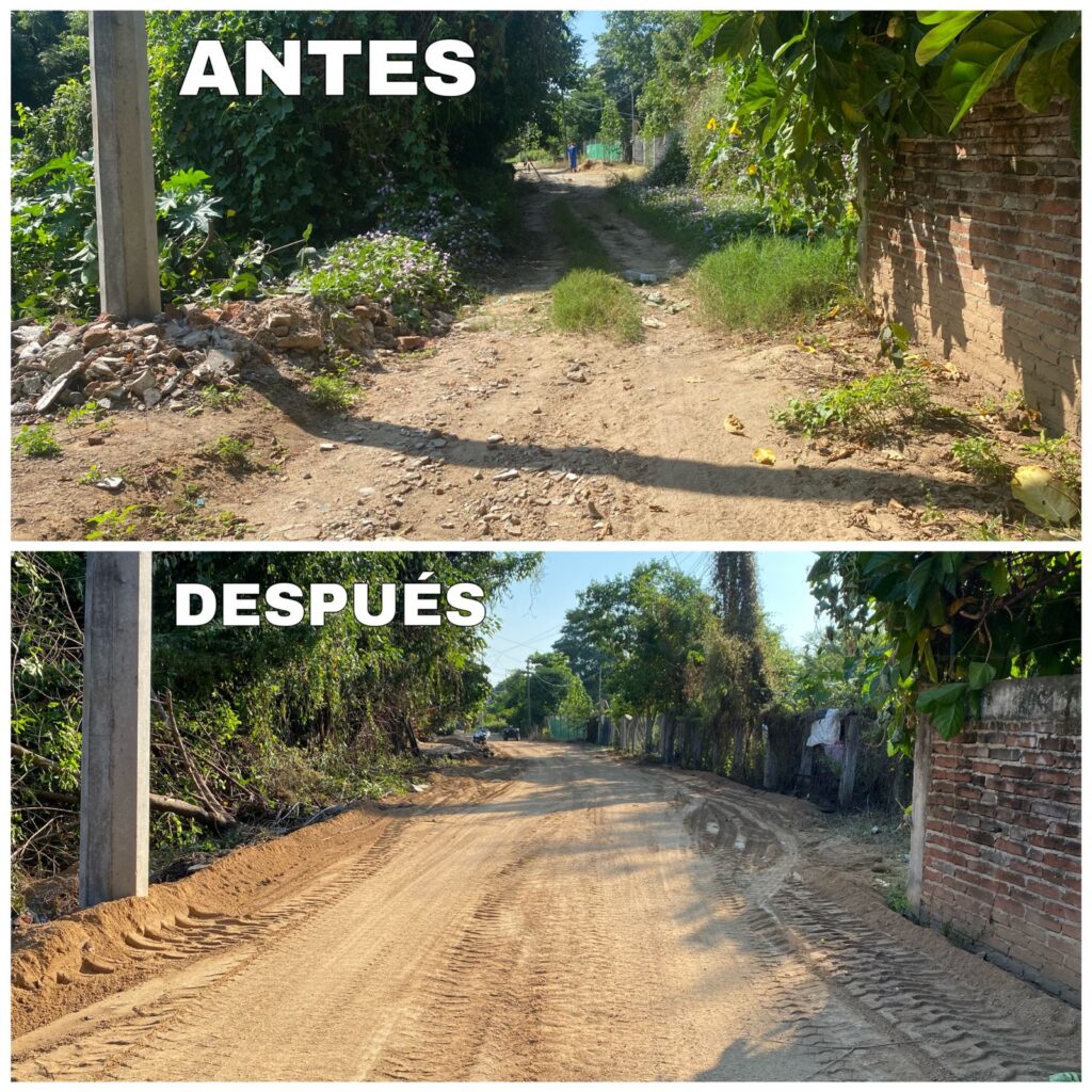 La Comisaría Ejidal de Petatlán continúa con la rehabilitación de caminos y rutas del transporte  en el municipio de Petatlán