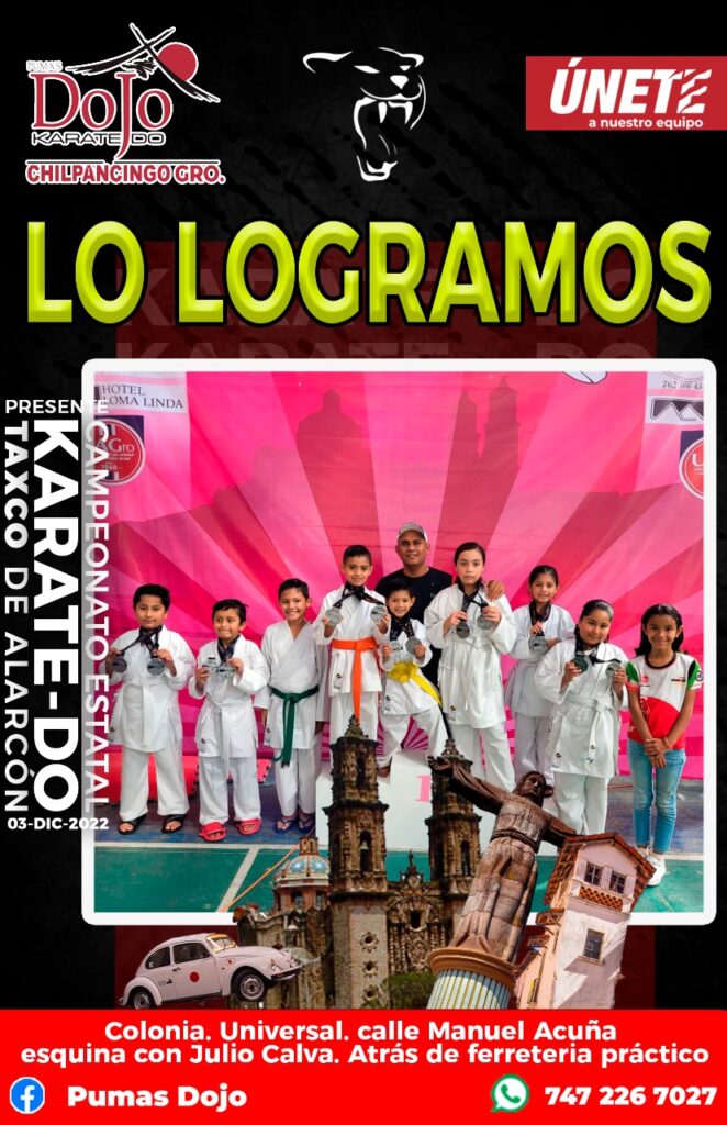 Puma’s Dojo karate-do triunfa en torneo estatal en Taxco