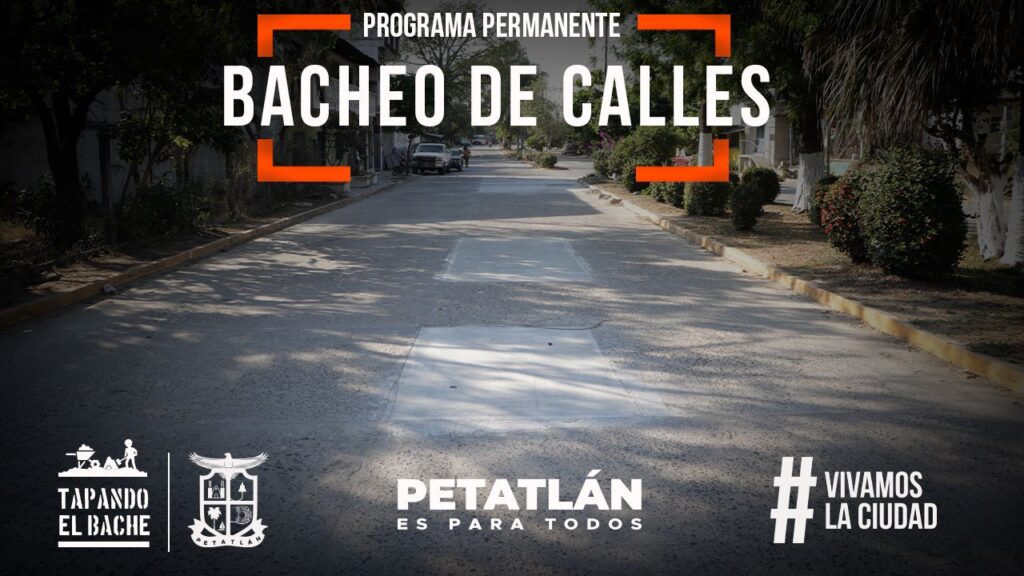Dirección de Obras Públicas de Petatlán realiza supervisión de los trabajos del programa permanente tapando el bache