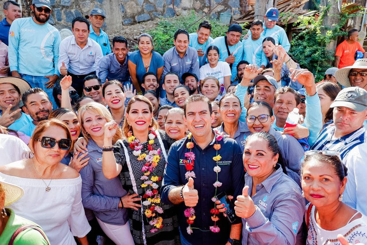 Gobernadora Evelyn Salgado  y alcalde Jorge Sánchez arrancan obra de agua potable en colonia Diamante