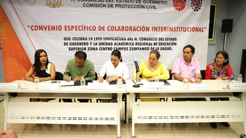 Firman Congreso y unidad académica de la UAGRO un convenio de colaboración en materia de Protección Civil