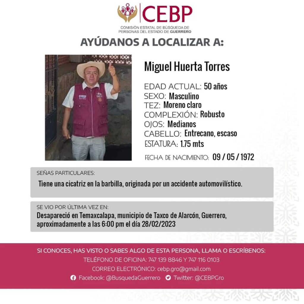 En Taxco… Piden ayuda a AMLO para localizar a un Servidor de la Nación desaparecido