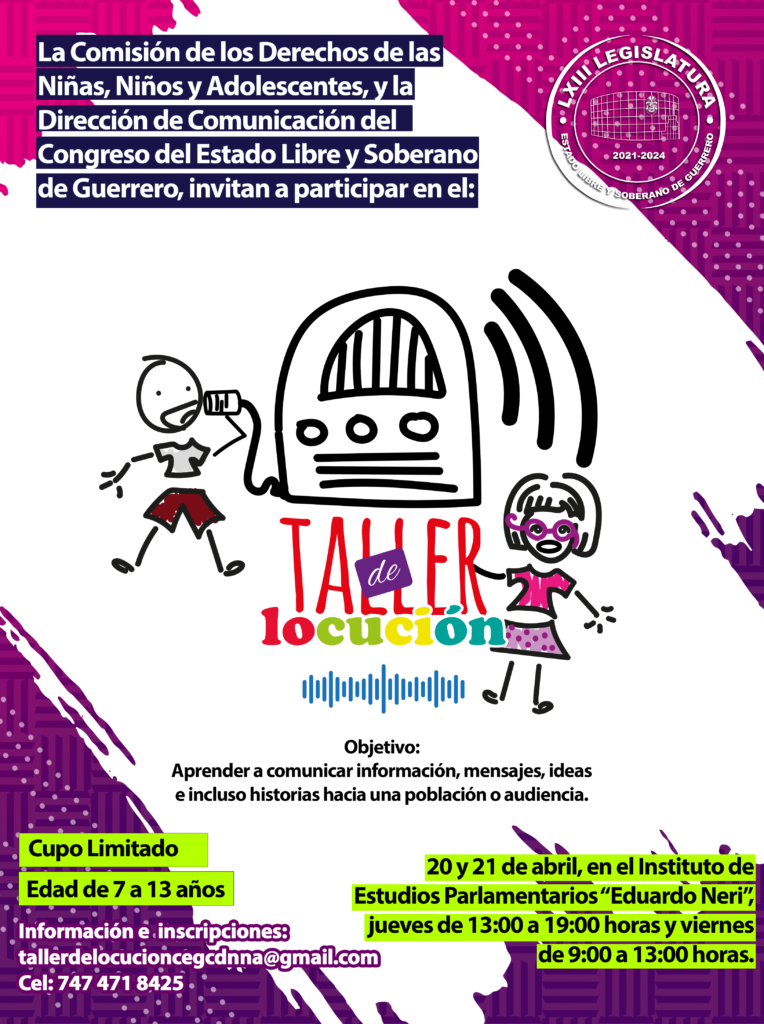Invita Congreso a niños y adolescentesa participar en taller de locución