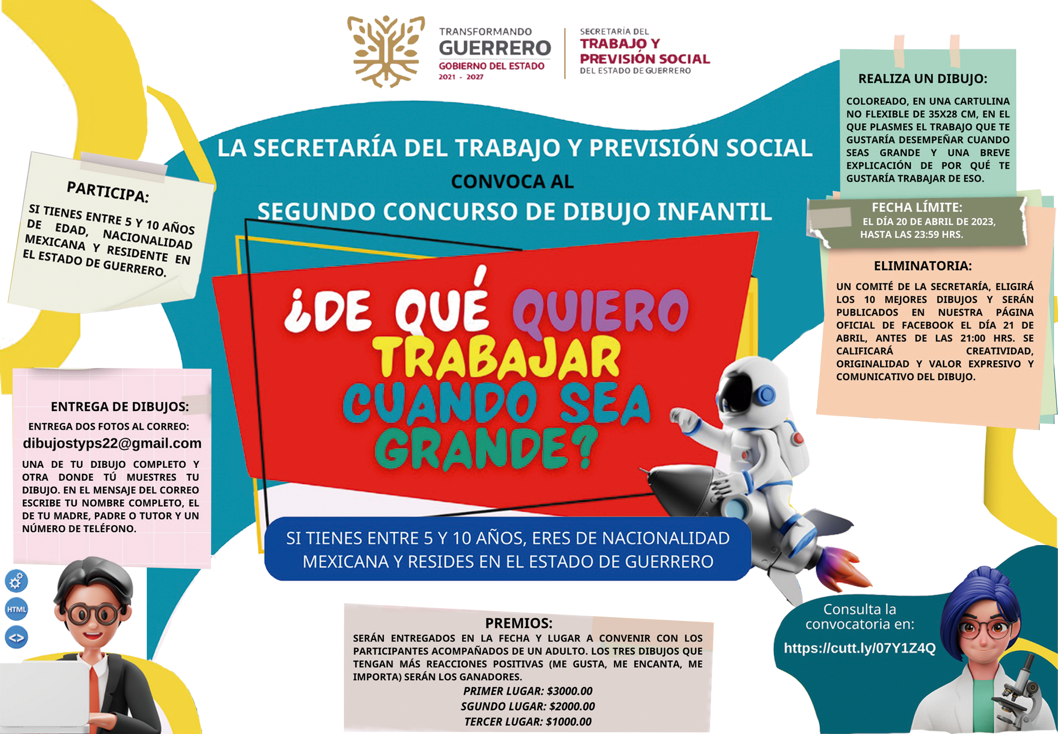 La STYPS del estado invita a la niñez a participar en el concurso de dibujo ¿De qué quiero trabajar cuando sea grande?