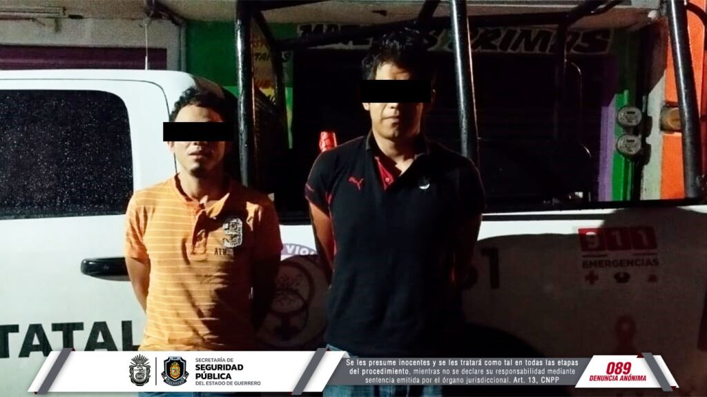 Detiene la policía estatal a dos personas en el municipio de Chilpancingo