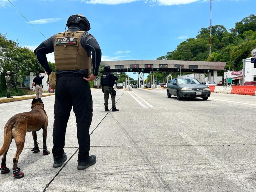 Despliegan binomios caninos en el operativo de vigilancia estatal