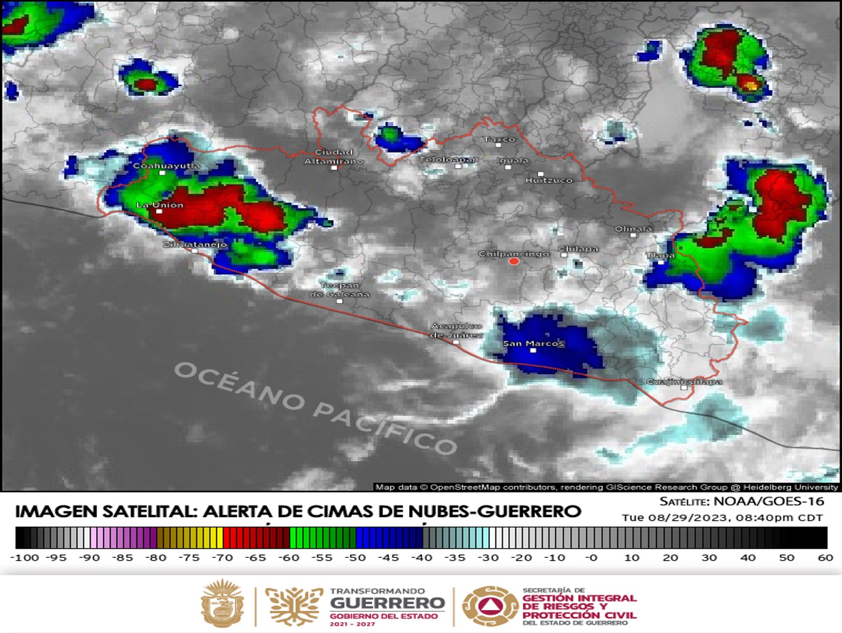 Protección Civil prevé fuertes lluvias en Costa Grande y Chica