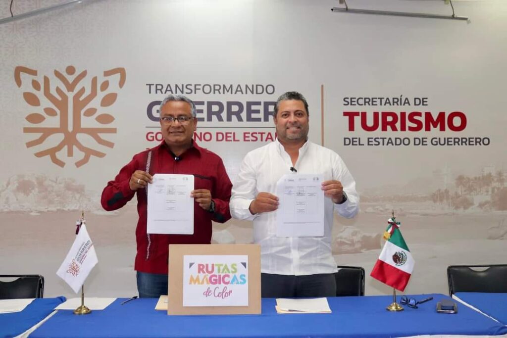 Firma convenio Sectur Guerrero y ayuntamiento de Tixtla como parte del programa rutas mágicas de color