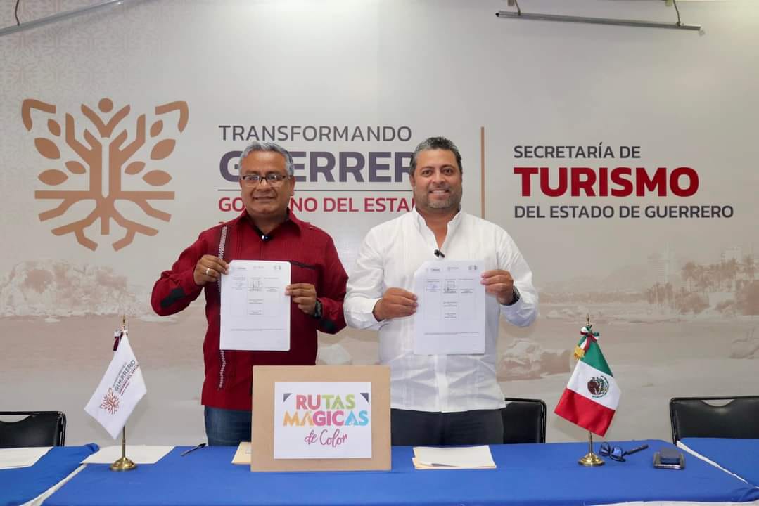 Firma convenio Sectur Guerrero y ayuntamiento de Tixtla como parte del programa rutas mágicas de color