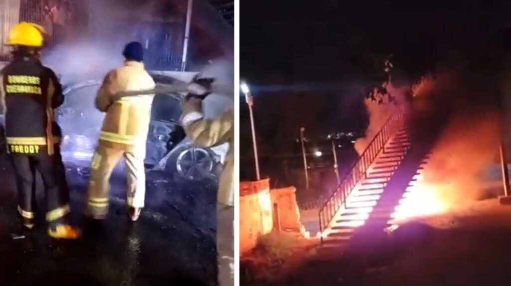 Accidente en el Paso Express Cuernavaca; Mueren dos personas calcinadas