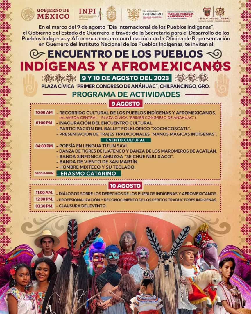 La SEDEPIA anunció el encuentro de los pueblos indígenas y afromexicanos el 09 y 10 de agosto en Chilpancingo