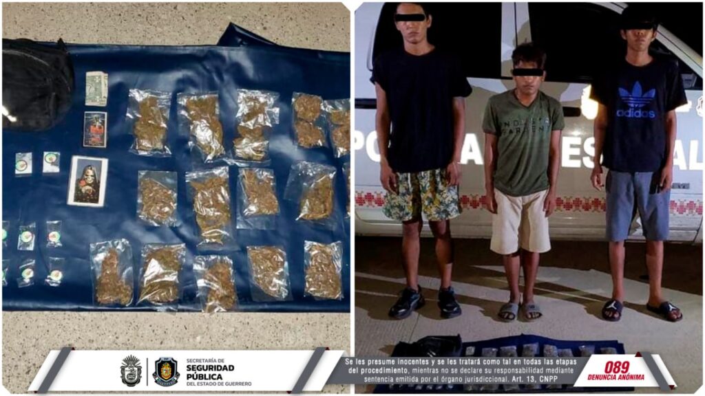 Detiene la policía estatal y SEMAR a tres personas en Acapulco