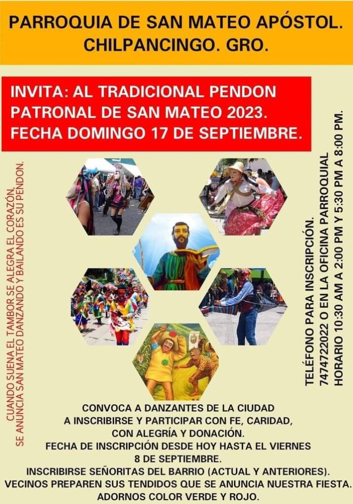 Anuncian el tradicional Paseo del Pendón del Barrio de San Mateo,en Chilpancingo