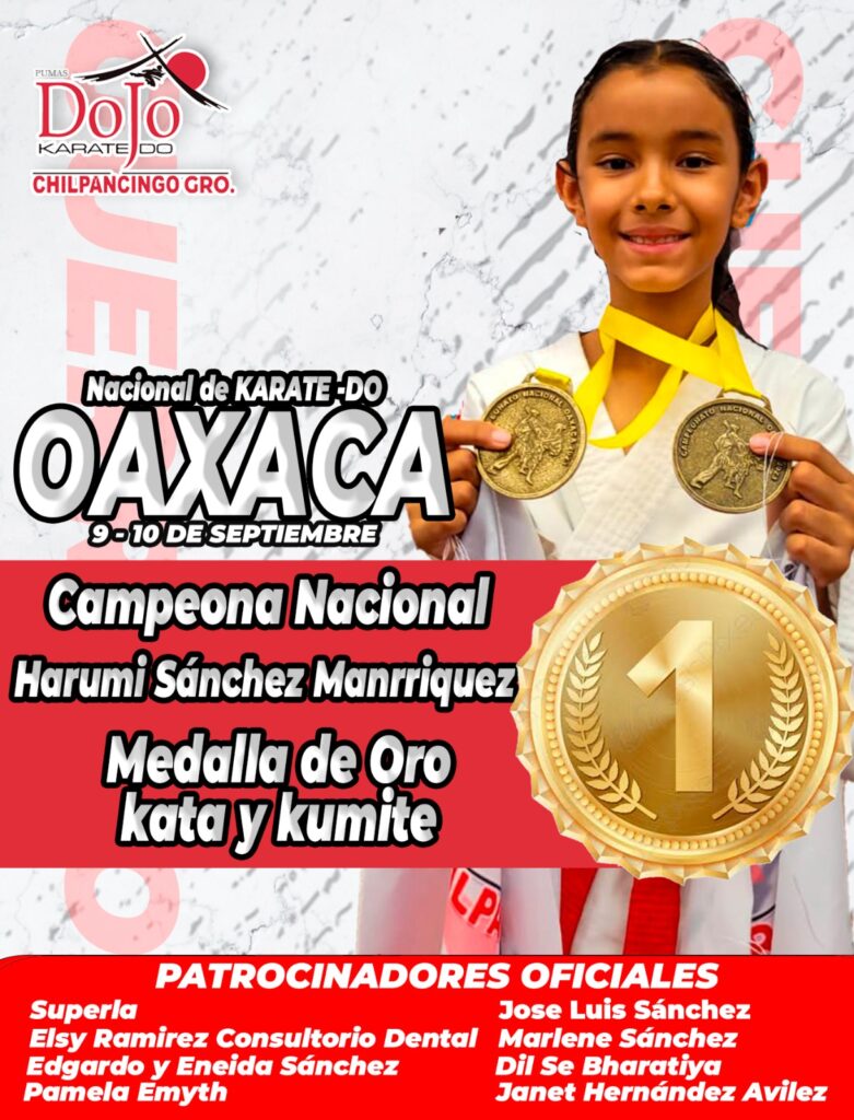Guerrero en lo más alto del pódium Nacional en KARATE-DO Oaxaca