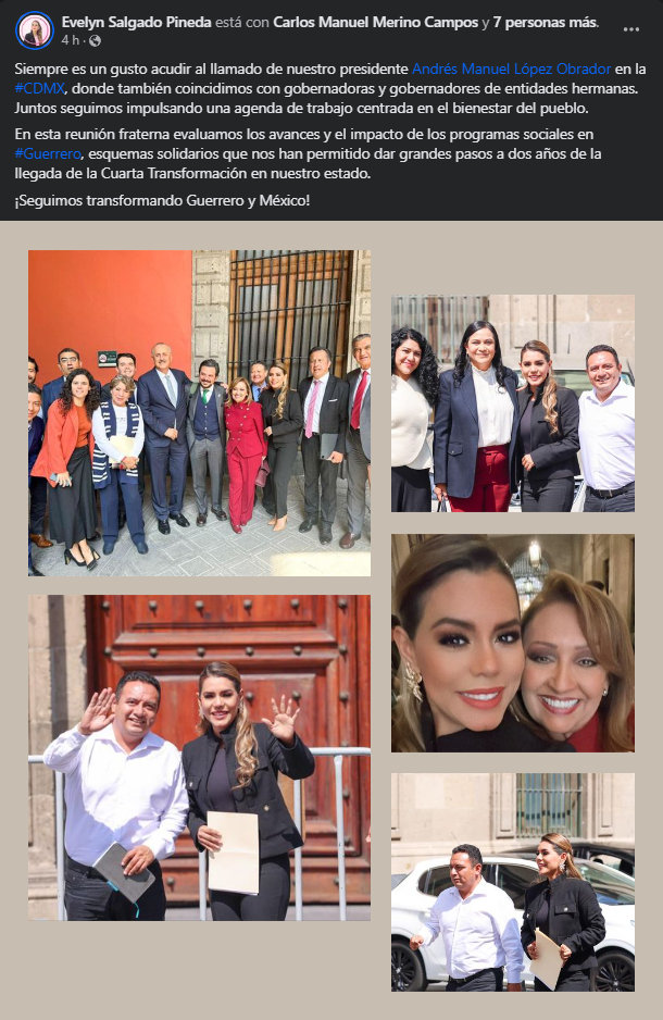 En Palacio Nacional… Se reúnen López Obrador y Evelyn Salgado Pineda