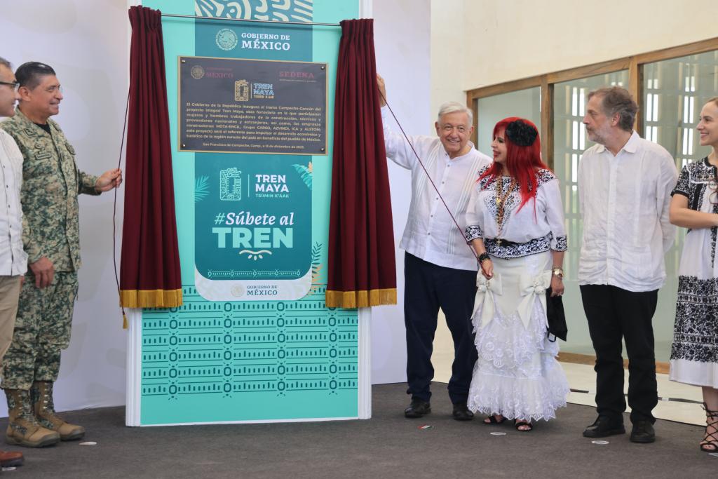 Inaugura el Presidente López Obrador el primer tramo del tren Maya, Campeche – Cancún