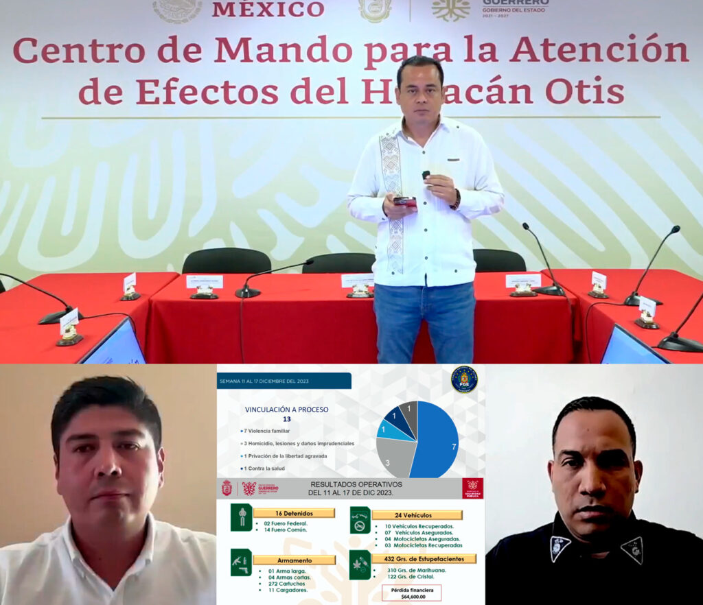 Continúan los resultados positivos en materia de seguridad en Guerrero gracias a la coordinación de esfuerzos de los tres niveles de gobierno