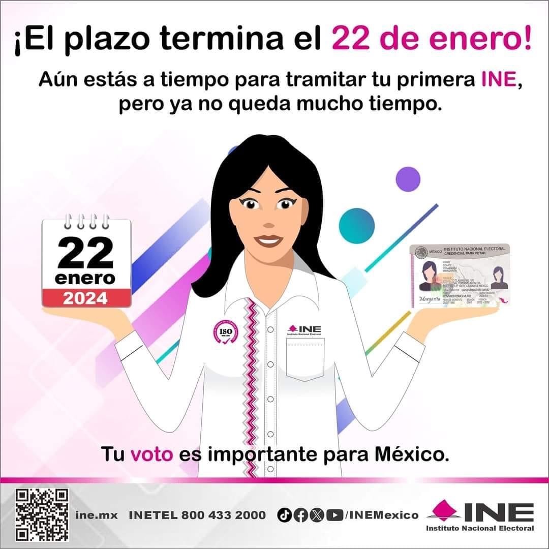INE: este lunes, fecha límite para tramitar la credencial de elector