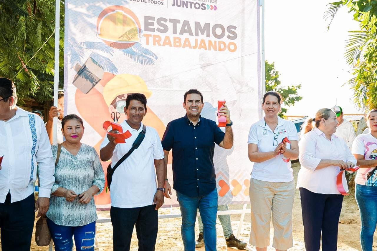 Presidente Jorge Sánchez Allec inaugura red de drenaje en la colonia Cima de Jesús