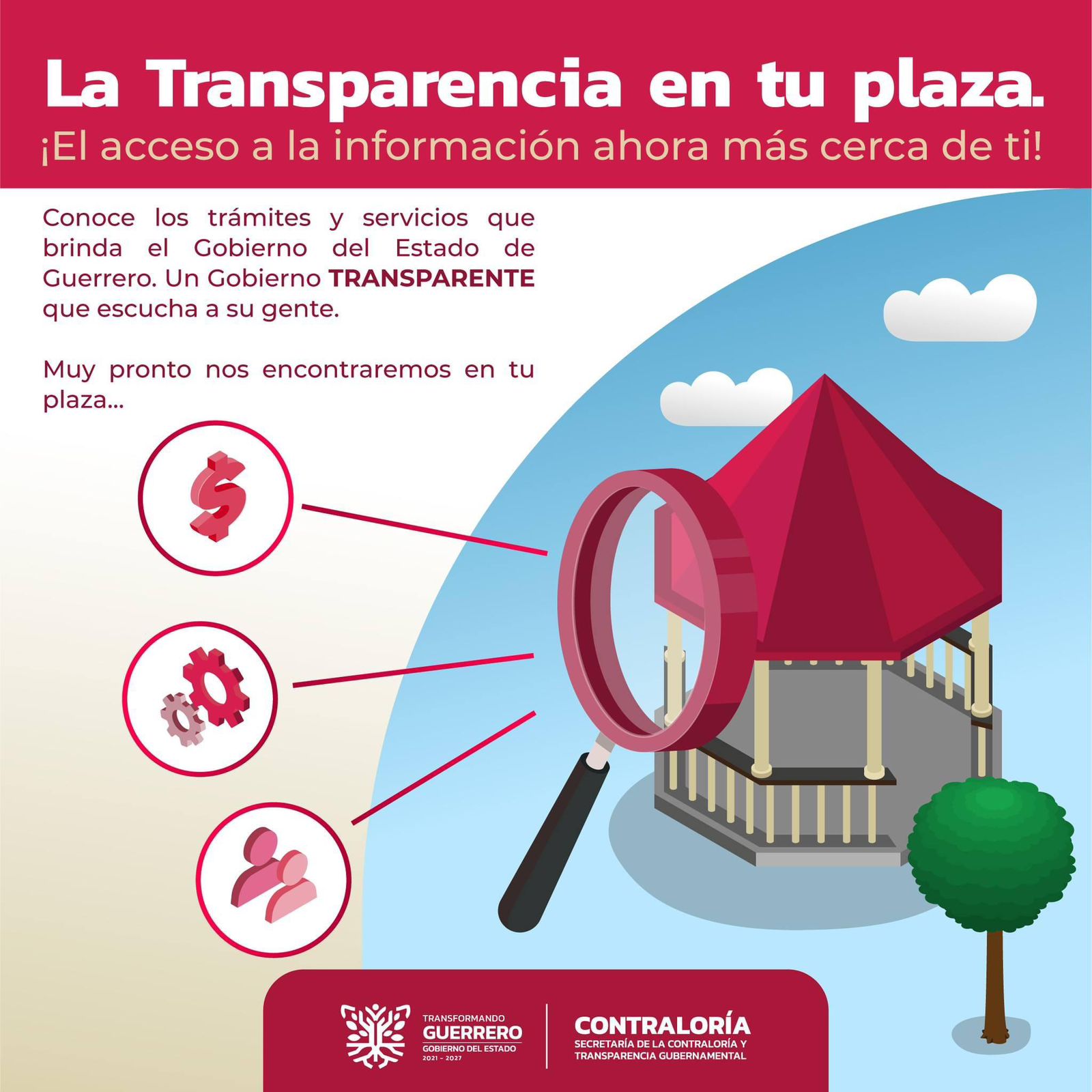 Alista Contraloría campaña “La Transparencia en tu Plaza en zócalo de Chilpancingo”