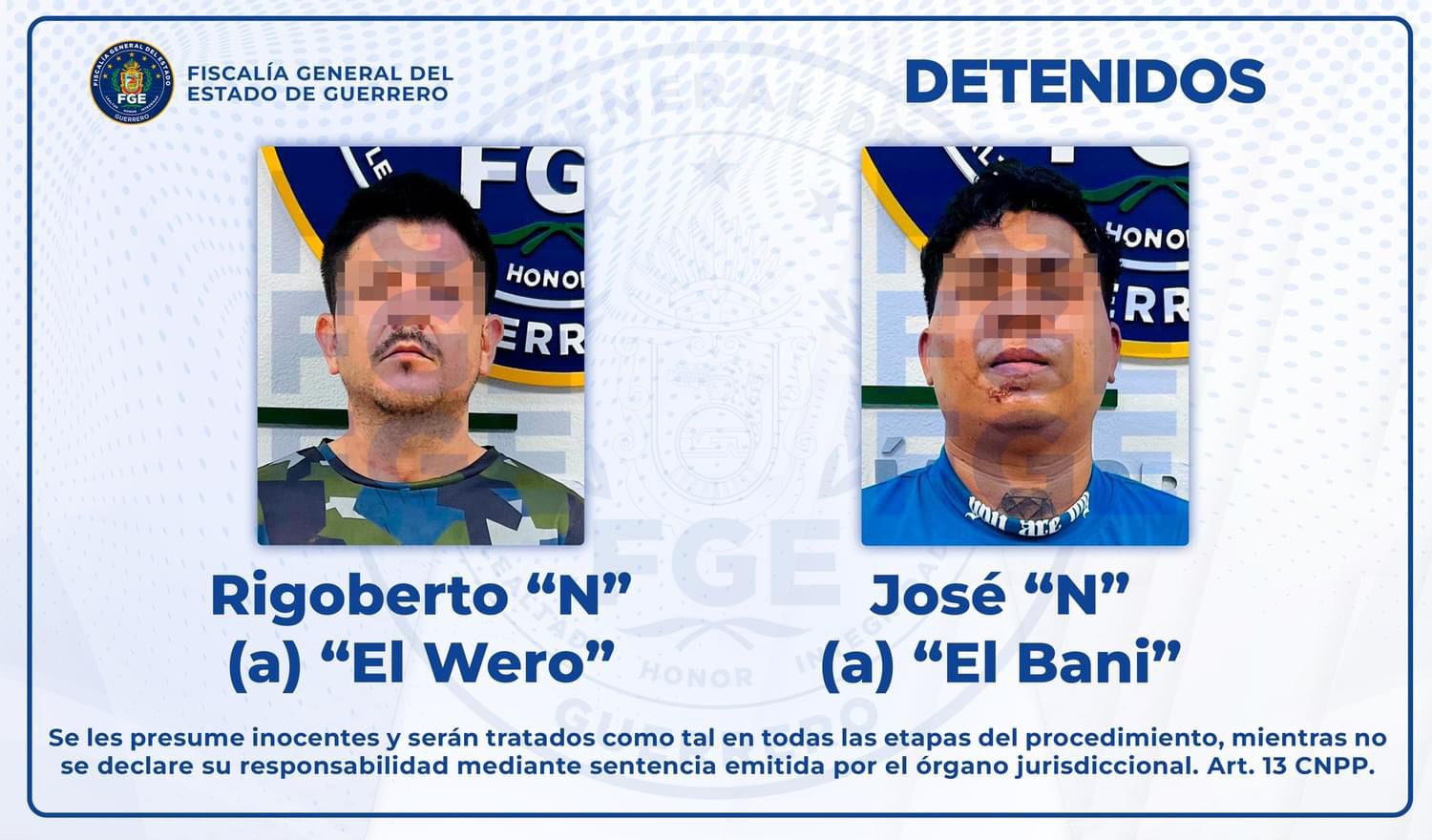 FGEGuerrero y fuerzas de seguridad rescatan a víctimas y detienen a dos presuntos generadores de violencia mediante un operativo en Acapulco.