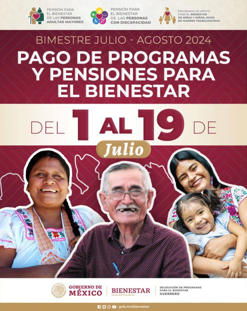 Inicia mes de julio con Operativo de Pagos de Pensiones y Programas para el Bienestar en Guerrero