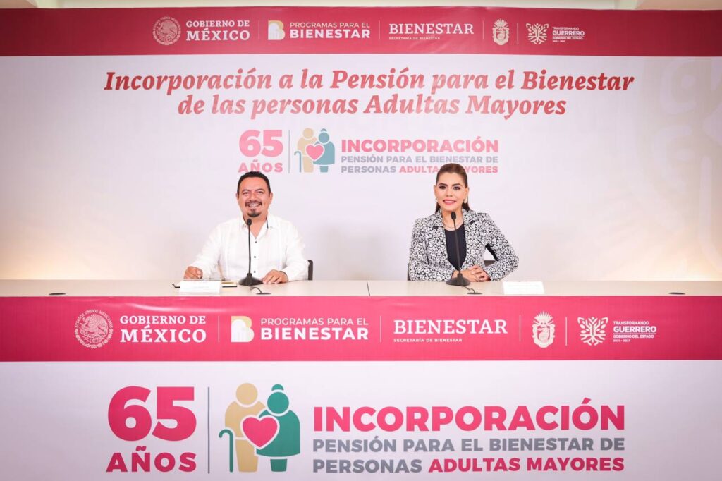 La gobernadora Evelyn Salgado y el delegado federal, Iván Hernández anuncian incorporación de beneficiarios al Programa de Pensión para el Bienestar de Adultos Mayores