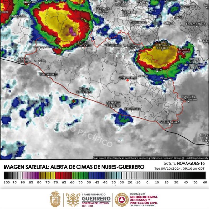 Boletín Meteorológico General para el estado de Guerrero. Martes 10 de septiembre de 2024