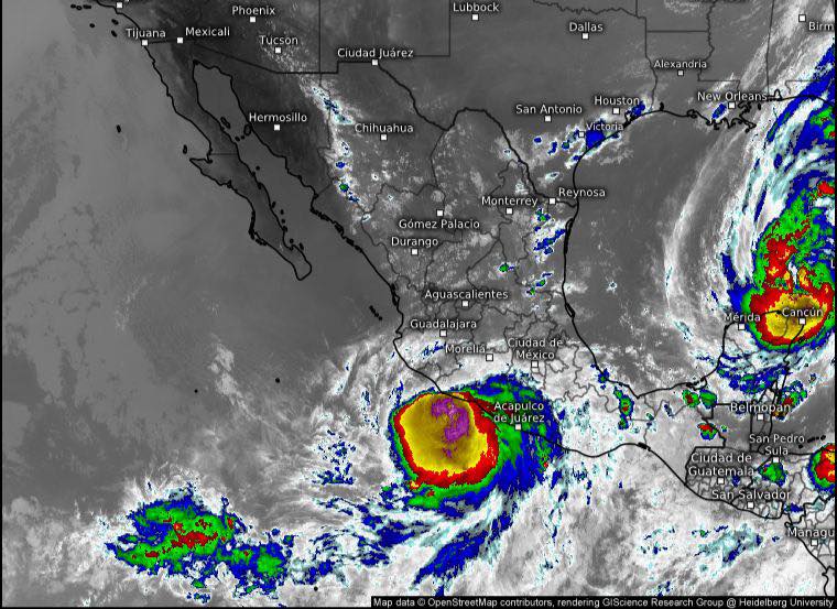 Tormenta Tropical John continúa su trayecto hacia las costas de Guerrero