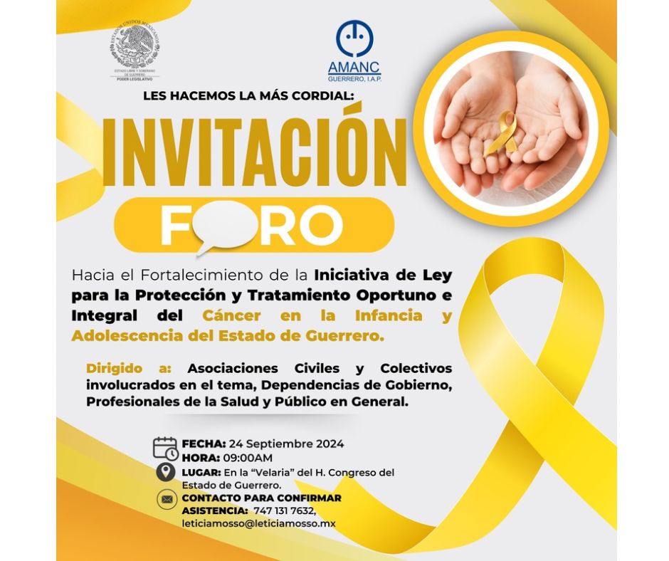 Invita el Congreso a foro sobre iniciativa para el tratamiento integral del cáncer