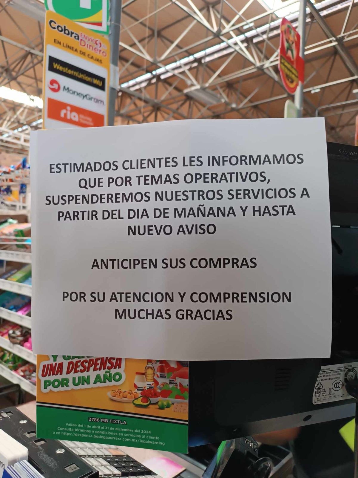 Desde este martes… Anuncia Bodega Aurrerá de Tixtla su cierre temporal; no tiene mercancía