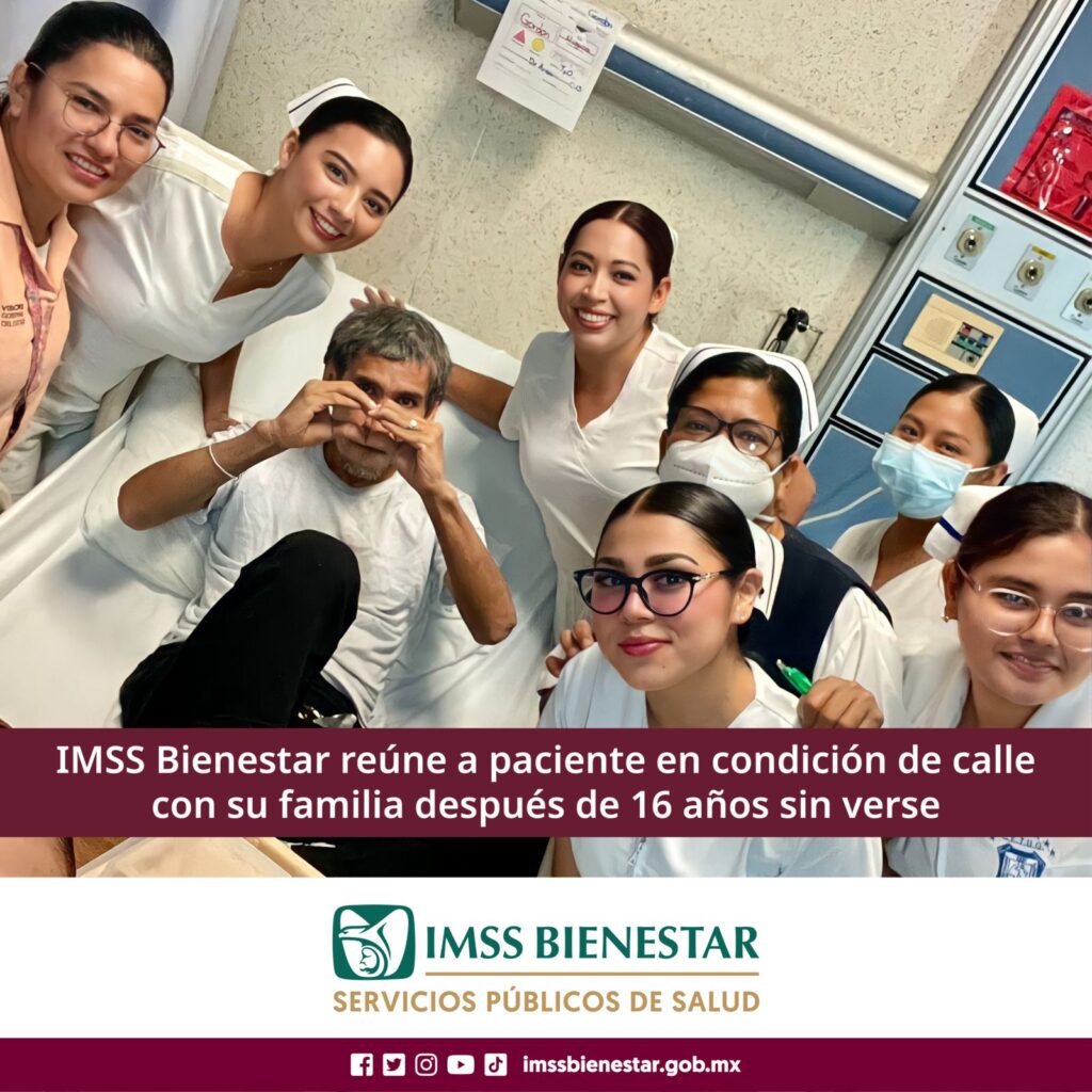 IMSS Bienestar reúne a paciente en condición de calle con su familia después de 16 años sin verse