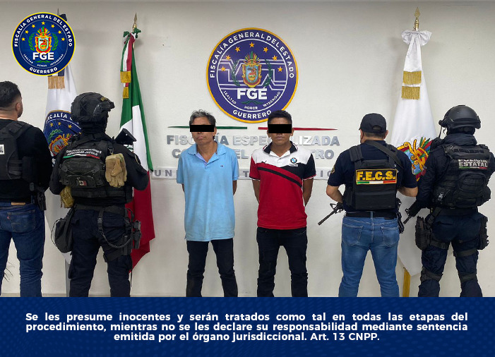 FGE Guerrero en coordinación con el Ejército Mexicano, GN y Policía Estatal, detiene en Acapulco a dos hombres por el secuestro agravado de una mujer