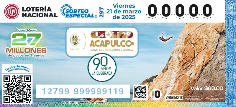 Acapulco… Lotería Nacional celebra los 90 años de La Quebrada con un premio de 27mdp