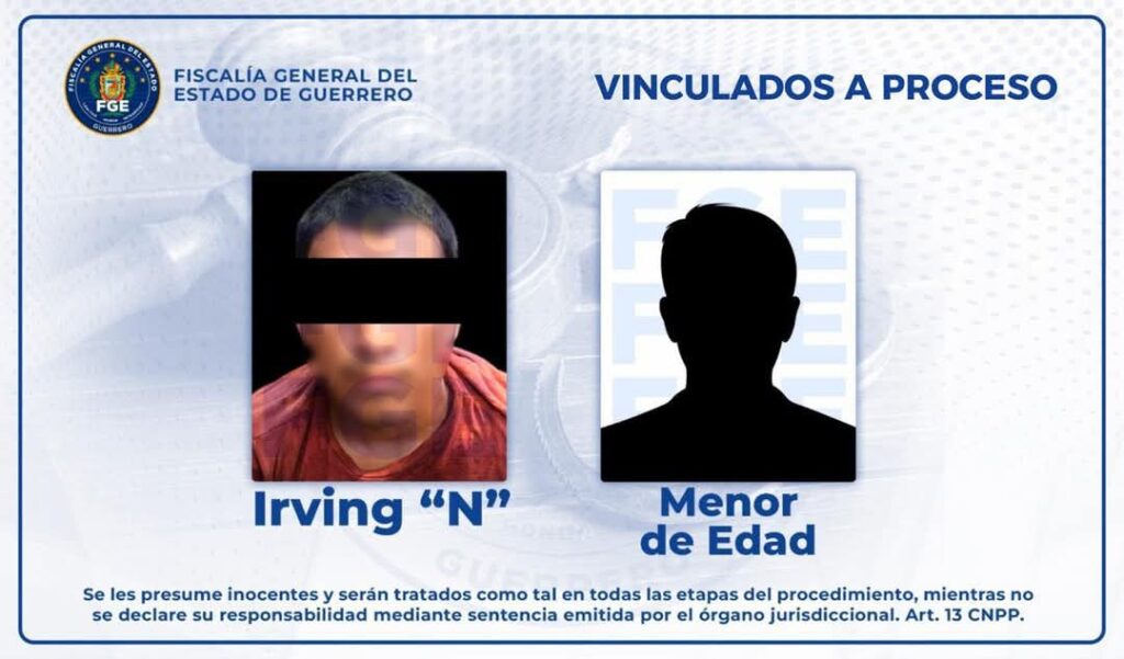 FGE Guerrero obtiene vinculación a proceso contra Irving “N” y un menor de edad por homicidio calificado en Azoyú
