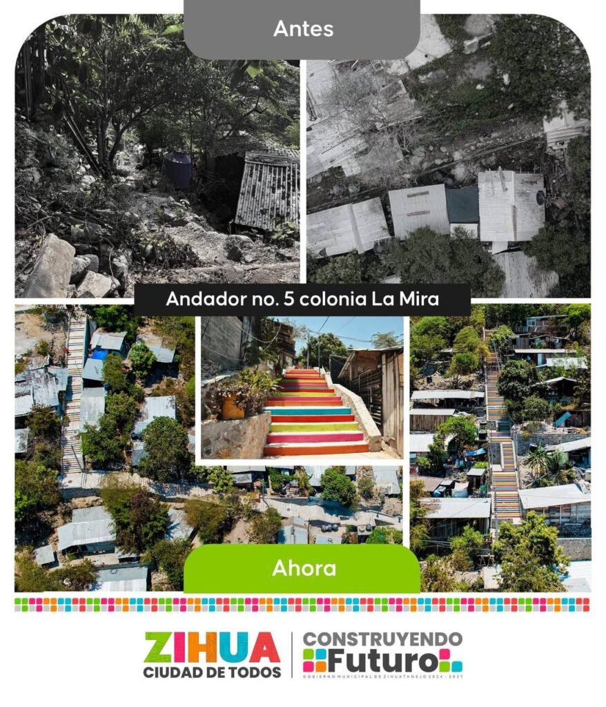 Lizette Tapia Castro inaugura el andador 5 en la colonia La Mira